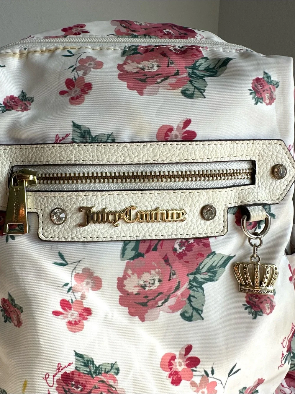 Juicy Couture White Floral Mini Backpack
